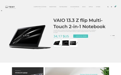 Reszponzív Teky - Computers & Internet Store Clean Bootstrap Ecommerce PrestaShop sablon 79830