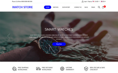 Watch Store- Multipurpose Ecommerce PSD Template