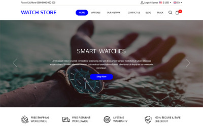 Watch Store - PSD-mall för multifunktionell e-handel