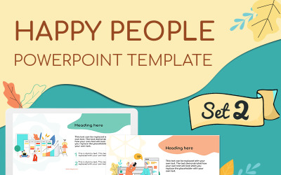 Szczęśliwi ludzie zestaw 2 szablon PowerPoint