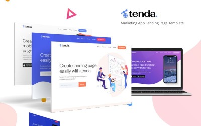 Tenda - Alkalmazás céloldalsablonja