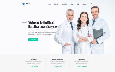 Healthia - Medisch en gezondheidszorg Schone HTML-websitesjabloon met meerdere pagina&amp;#39;s