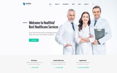 Healthia - Orvosi és egészségügyi tiszta többoldalas HTML webhelysablon