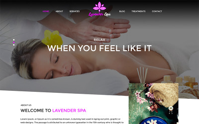 Lavender Spa - modelo PSD de beleza e spa