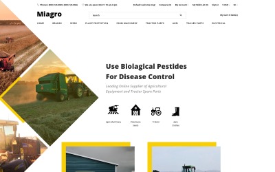 Miagro - Šablona OpenCart pro obchod se zemědělským vybavením