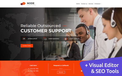Node - Modèle de page de destination du centre d'appels