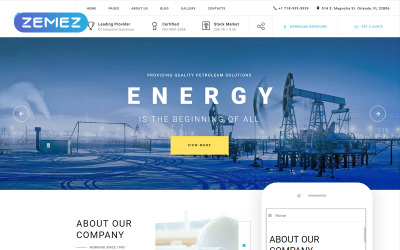 Reszponzív Blue Energy - Industrial Company Ready-To-Use Joomla sablon 80172