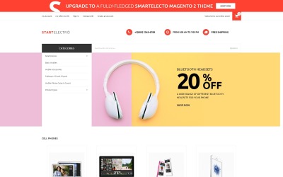 "StartElectro - FREE eCommerce" - Magento шаблон №80173