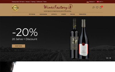 Wines Factory - Modello PSD per enoteca