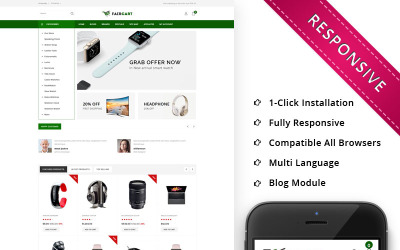 "Faircart - The Elecntronic Store" - адаптивний OpenCart шаблон №80202