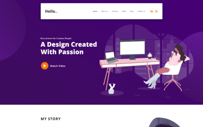 Hallo - PSD-Vorlage für persönliches Portfolio