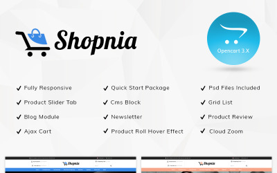 Modello OpenCart di Shopnia Mega Store