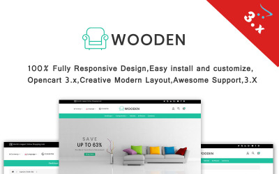 Wooden - Furniture OpenCart Template