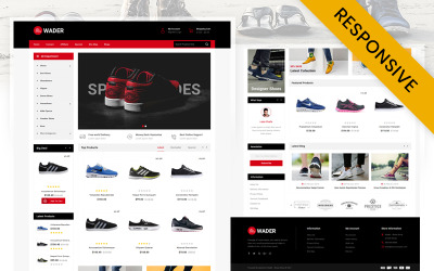 Адаптивний шаблон OpenCart магазину спортивного взуття Wader