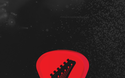 Guitarino - Modello di logo del negozio di musica per chitarra