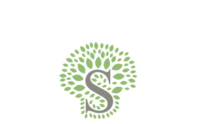 Hemligt träd - bokstaven S-logotypmall