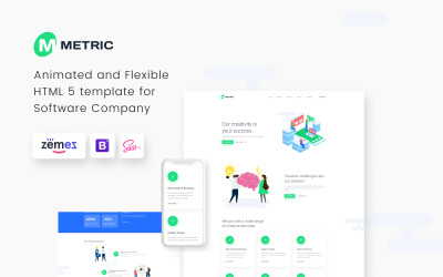 Modello Siti Web Responsive #80375 "Metric - Creative Digital Agency"