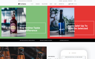 Bouteille pleine - Thème Shopify propre pour magasin de boissons