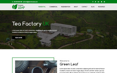 Green Leaf - Modello PSD di fabbrica di tè