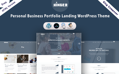 Kinger - Personal Business Portfolio Landing WordPress Theme