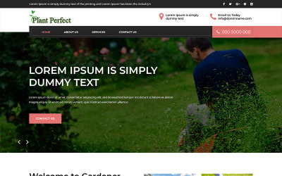 Modello PSD #80411 "Plant Perfect - Gardening PSD Template"