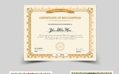 Šablona certifikátu o uznání