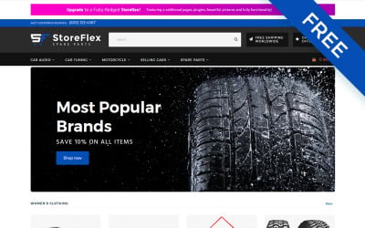 StoreFlex - E-Commerce für Autoteile Saubere kostenlose OpenCart-Vorlage
