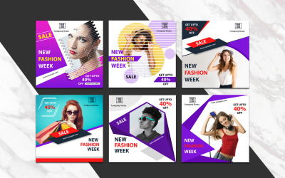 Instagram färgglada banner sociala medier mall