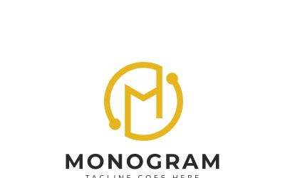 Monogram M Letter Logo Template