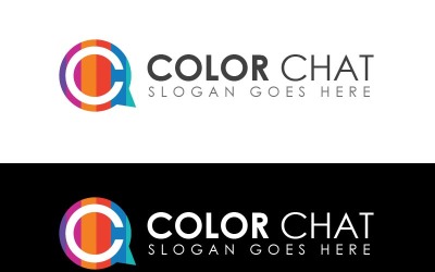Plantilla de logotipo de chat de color