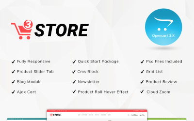 3store - Многоцелевой адаптивный шаблон OpenCart