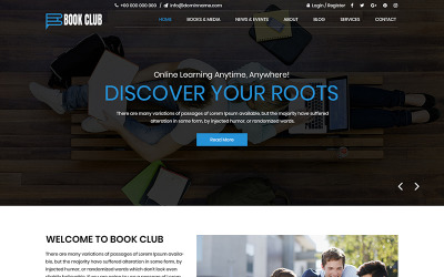 Book Club - Library PSD Template PSD sablon 80670