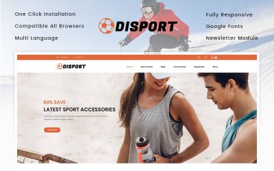 "Disport - Sports Accessories Store" Responsive OpenCart Template №80656