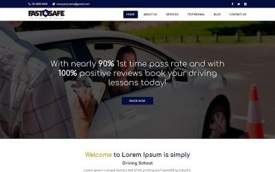 Fast &amp; Safe - Driving School PSD Template