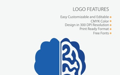 Flat Brain Logo Template