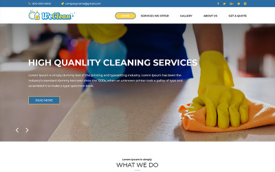 Weclean - PSD шаблон услуги уборки