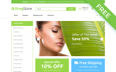 Apteka - wielostronicowa apteka Czysty szablon OpenCart
