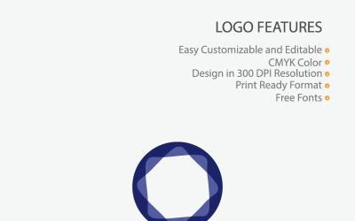 Modèle de logo de conception de cercle bleu