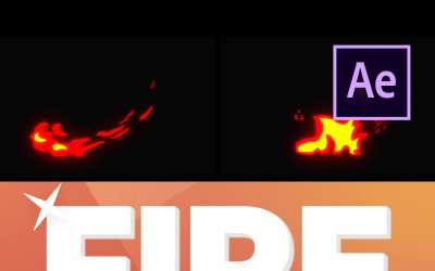 Desenho animado Fire Elements After Effects
