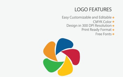 Renkli Geometrik Şekil Logo Şablonu