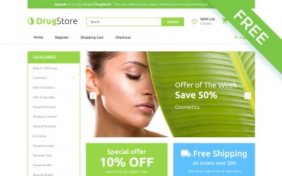 Drug Store - Modello OpenCart pulito multipagina di Drug Store