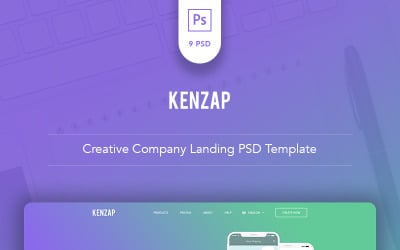 Kenzap - PSD šablona pro přistání kreativní společnosti
