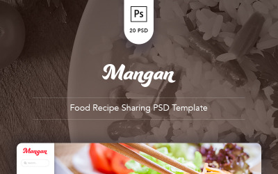 Mangan - Modello PSD di condivisione di ricette alimentari