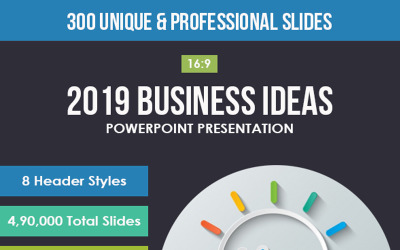 Modello PowerPoint di idee imprenditoriali 2019