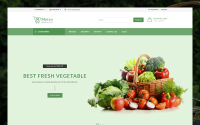 Responsywny szablon OpenCart Metro Grocery and Vegetables OpenCart Template #80950