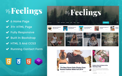 myFeeling: шаблон веб-сайта личного блога