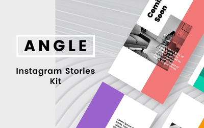 Plantilla de redes sociales del kit de historias de Instagram de ángulo