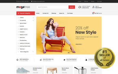 Responsivt Megatree - Multipurpose Mega Store PrestaShop Theme PrestaShop-tema #81363