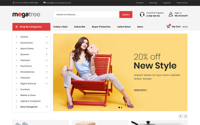 Responsywny szablon PrestaShop Megatree - Multi Purpose Store #81363