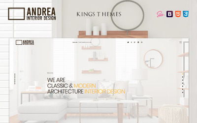 Andrea - Modelo de página inicial de arquitetura e design de interiores